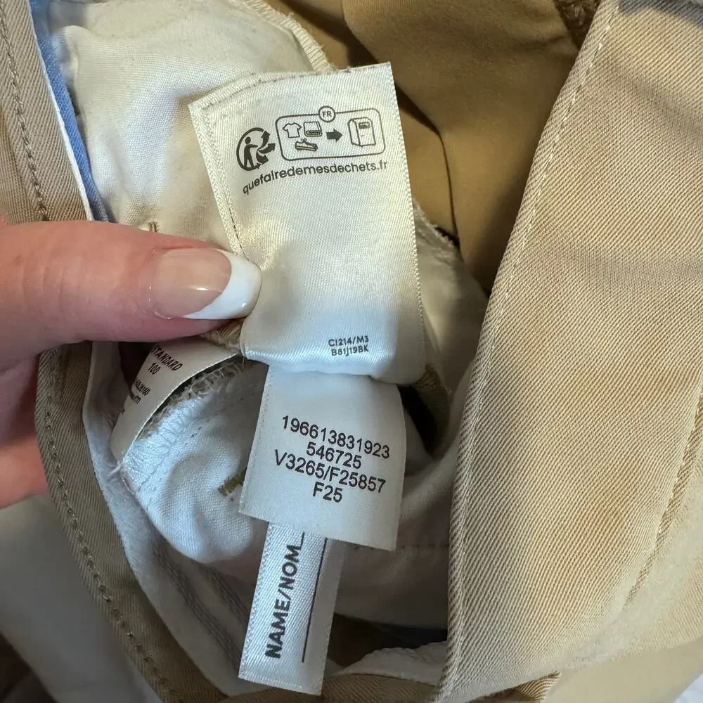 Lands' End Men's 34 Tan Chino Shorts Khaki Flat Front Classic Prep Casual 11